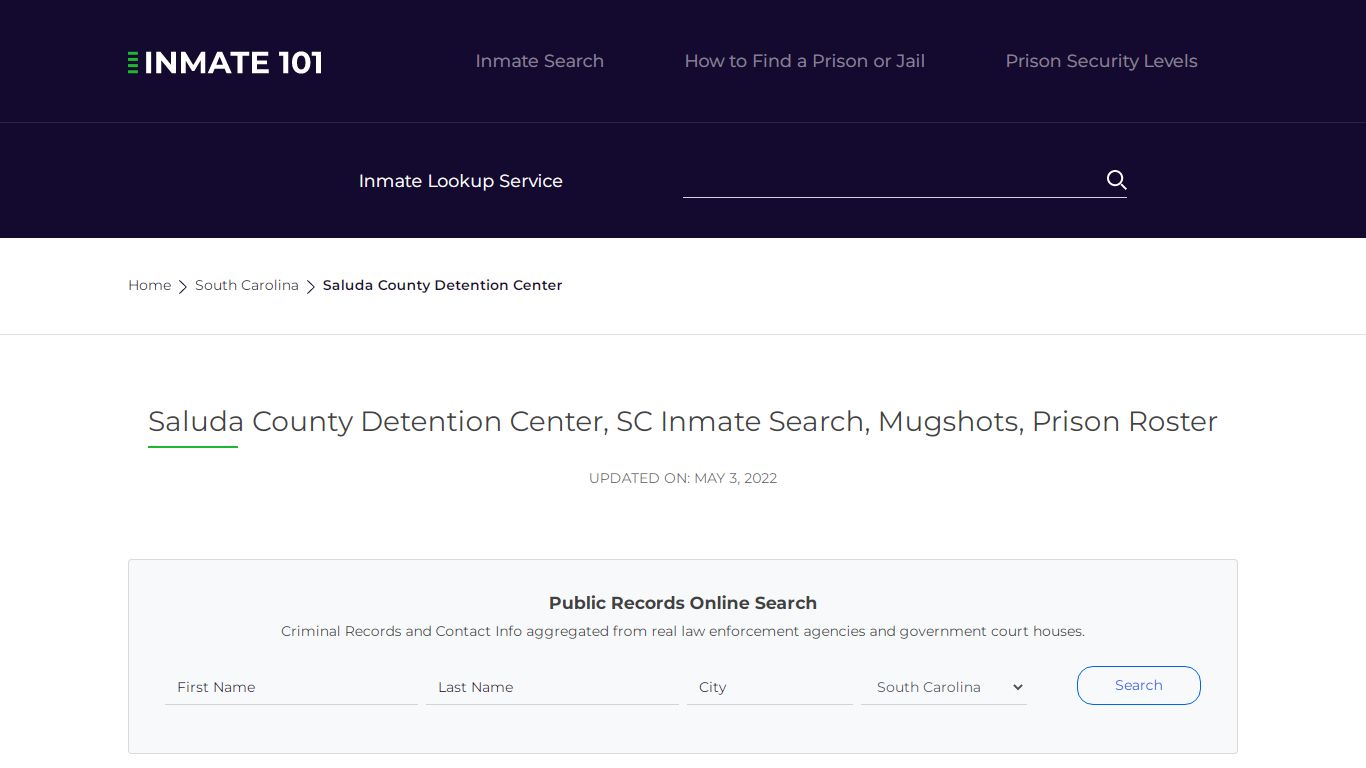 Saluda County Detention Center, SC Inmate Search, Mugshots ...