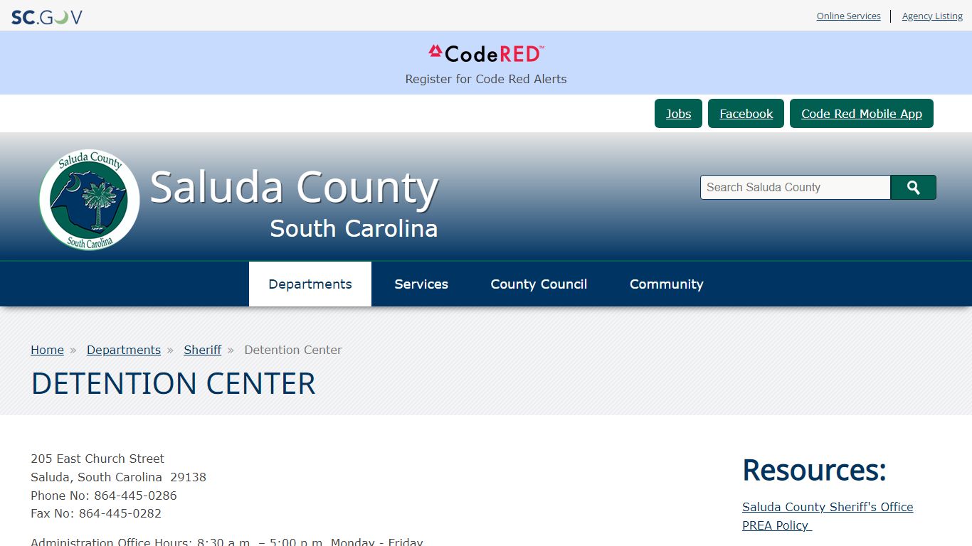 Detention Center | Saluda County